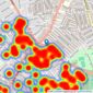 Jacksons Estate Agents - Tooting listings heatmap