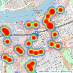 Jacksons Estate Agents - Wandsworth listings heatmap