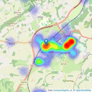 Jacobs & Hunt Estate Agents - Petersfield listings heatmap