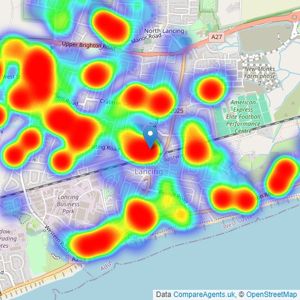 Jacobs Steel - Lancing listings heatmap