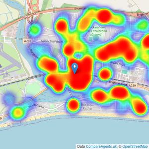 Jacobs Steel - Shoreham-By-Sea listings heatmap