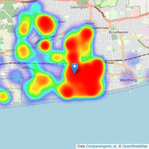 Jacobs Steel - West Worthing listings heatmap