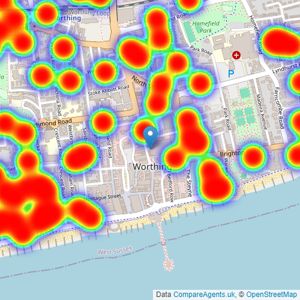 Jacobs Steel - Worthing listings heatmap