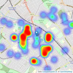 James Alexander Estate Agents - Norbury listings heatmap