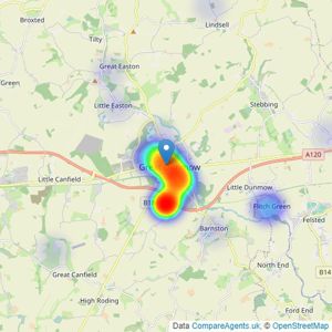 James & Co - Great Dunmow listings heatmap