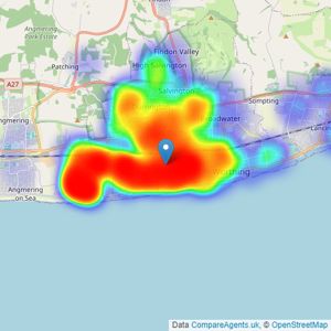 James & James Estate Agents - Worthing listings heatmap