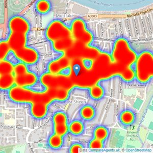 James Anderson - East Sheen - sales listings heatmap