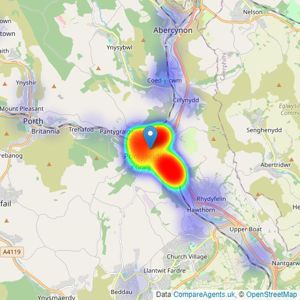 James Douglas - Pontypridd listings heatmap