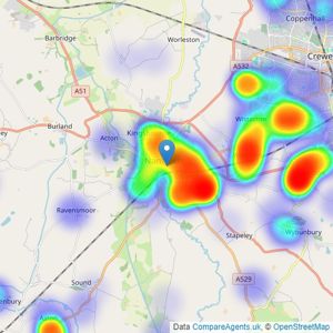 James Du Pavey - Nantwich listings heatmap