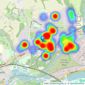 James Estate Agents - Croxley Green listings heatmap