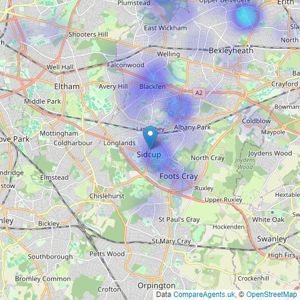 James Gorey Estate Agents - Sidcup listings heatmap