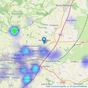 James Gray Estate Agents - Taunton listings heatmap