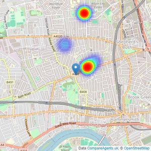 James Hayes - Ravenscourt Park listings heatmap