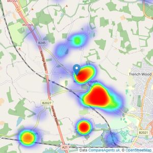 James Millard Estate Agents - Hildenborough listings heatmap