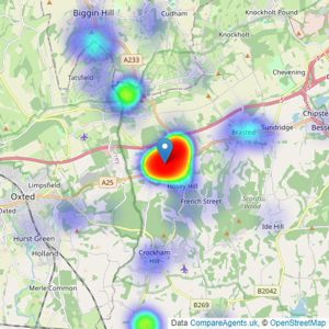 James Millard Estate Agents - Westerham listings heatmap