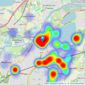 James Neave - The Estate Agent - Walton On Thames listings heatmap