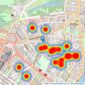 James of Westminster - South West London listings heatmap