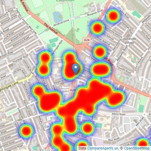 James Pendleton - Balham listings heatmap