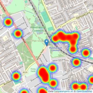 James Pendleton - Wandsworth Common listings heatmap