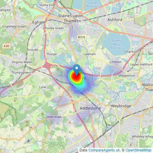 James Ramsey - Chertsey listings heatmap