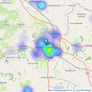 James Sellicks Estate Agents - Market Harborough listings heatmap