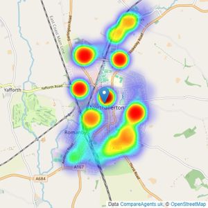 James Winn Estate Agents - Northallerton listings heatmap