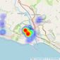 Jarlands - East Sussex listings heatmap