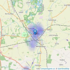 JBS Estates - Covering Worksop listings heatmap