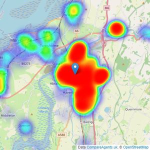 JD Gallagher Estate Agents - Lancaster listings heatmap