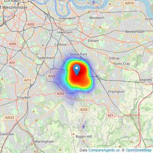 jdm - Bromley listings heatmap