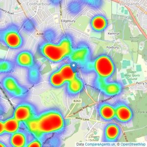 jdm - Chislehurst listings heatmap