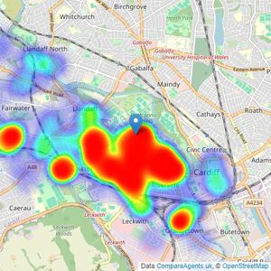 Jeffrey Ross - Pontcanna listings heatmap