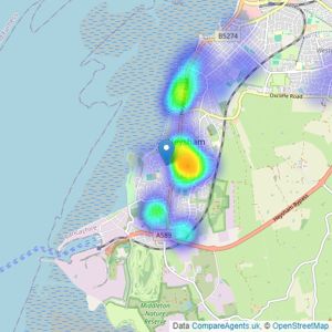 Jennings Estate Agents - Heysham listings heatmap