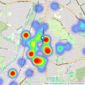 Jeremy Leaf & Co - North Finchley listings heatmap