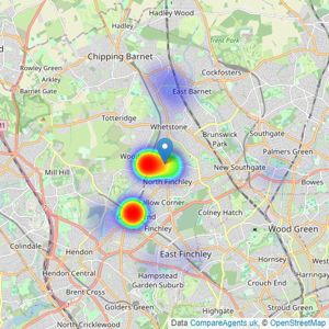 Jeremy Leaf & Co - Residential Development listings heatmap