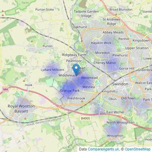 Jessica James Properties - Swindon listings heatmap