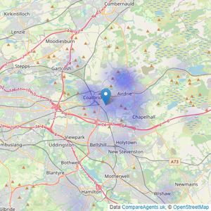 Jewel Homes - Coatbridge listings heatmap