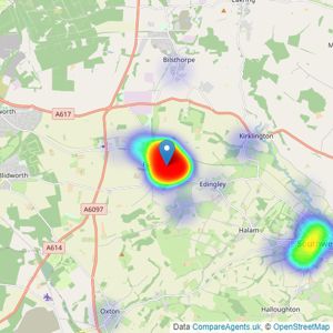 JF Village & Country Homes - Farnsfield listings heatmap