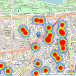 JLL - Knightsbridge listings heatmap