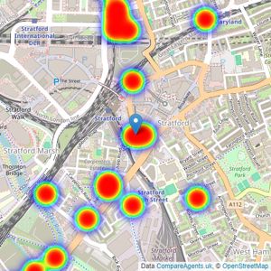 JLL - Stratford listings heatmap