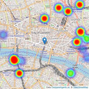 JLL - The City, Central London listings heatmap