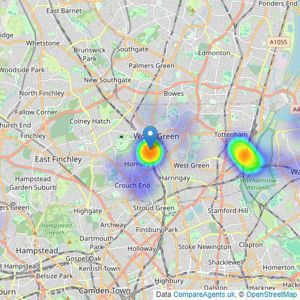 JLL - Wood Green listings heatmap