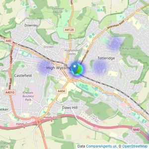 JNP - New Homes - High Wycombe listings heatmap