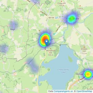 Joanna Tiley Estate Agents - Chew Stoke listings heatmap