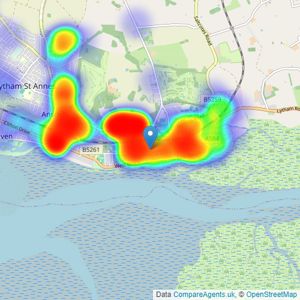 John Ardern Estate Agents - Lytham listings heatmap