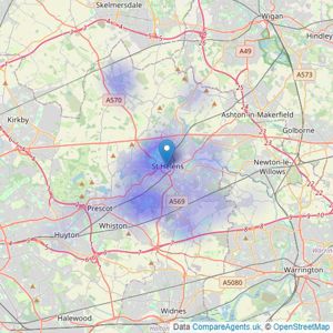 John Brown Estate Agents - St Helens listings heatmap