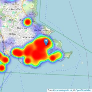 John Couch The Estate Agent - Torquay listings heatmap