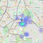 John D Wood & Co. Sales - Beckenham listings heatmap