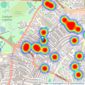 John D Wood & Co. Sales - Clapham listings heatmap