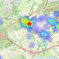 John D Wood & Co. Sales - Cobham listings heatmap